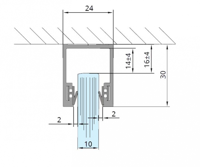 Profil monobloc superior sticla 10 mm [2]