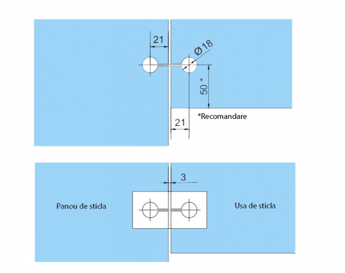 Set 2 balamale hidraulice Dorma Tensor sticla/sticla [4]