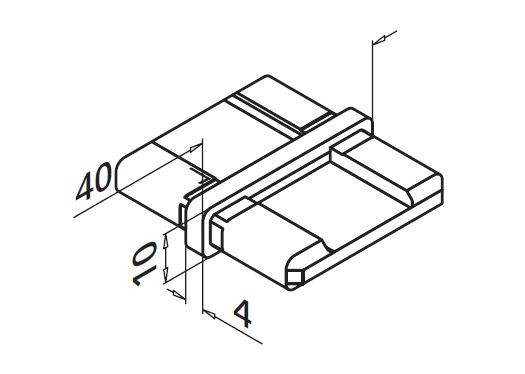 Imbinare 180° mana curenta rectangulara 40x10 mm [2]