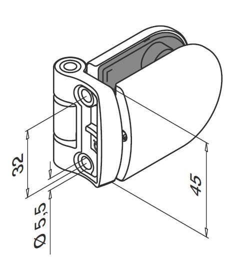 Balama portita balustrada teava Ø42,4/sticla [2]