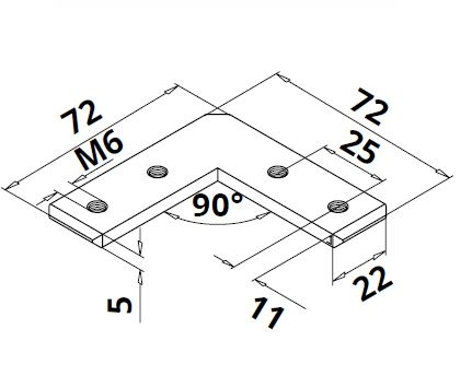 Conector 90° profil U/mana curenta Easy Glass® Hybrid [2]