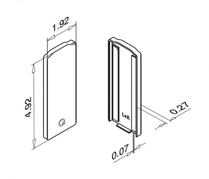 Capac capat profil U balustrada Easy Glass® Eco, fixare pardoseala [2]