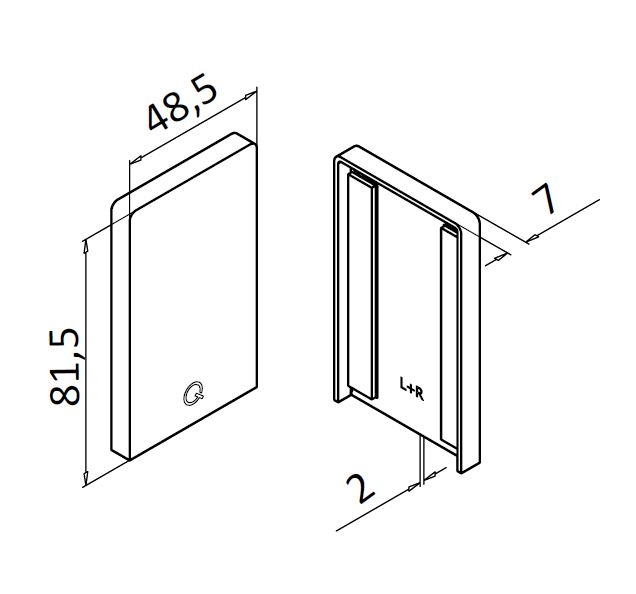 Capac capat profil U balustrada Easy Glass® Up, stanga-dreapta [2]