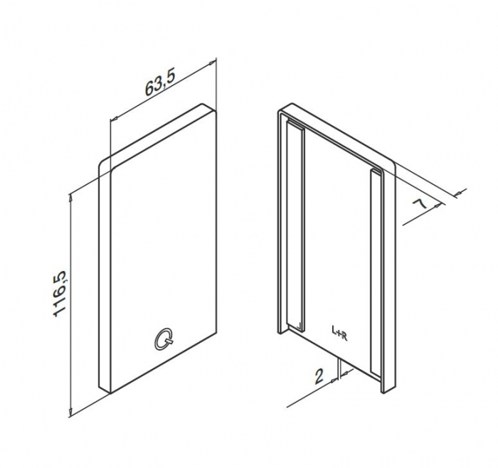 Capac capat profil U balustrada Easy Glass® Smart fixare pardoseala [2]