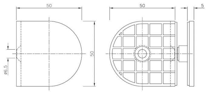 Conector 90° perete/sticla 8-10 mm [2]
