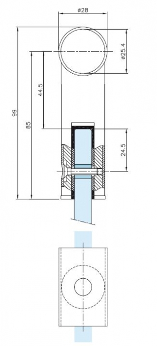 Conector 180° teava Ø25 mm compartimentare toaleta [2]