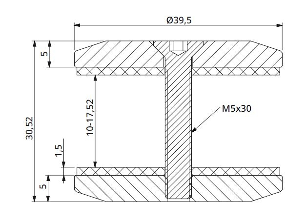 Conector rotund aliniere sticla Ø40 mm [2]
