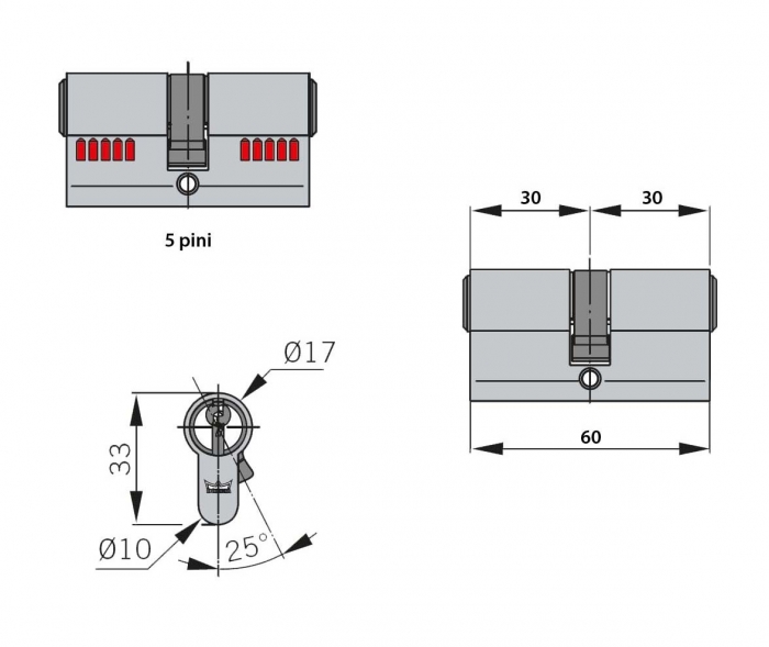 Cilindru broasca Dorma usa sticla 8-10 mm [4]