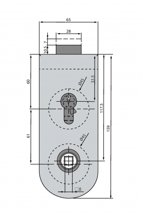 Broasca Dorma Studio Rondo pentru cilindru usa sticla 8-10 mm [4]