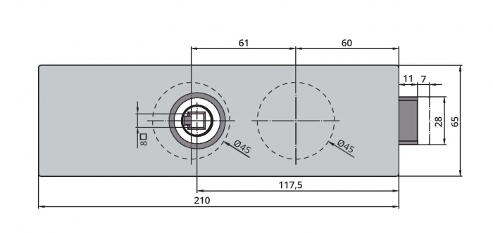 Set Dorma Arcos Studio broasca fara incuiere + 2 balamale usa sticla 8 mm [2]