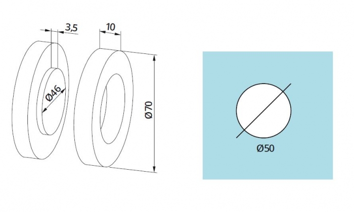 Maner scoica Dorma, Ø70 mm, sticla 8-12 mm [2]