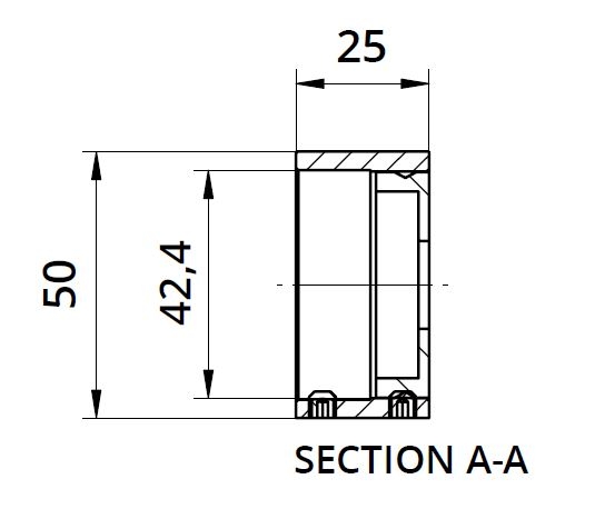 Inel fixare perete mana curenta rotunda Ø42,4 mm [2]