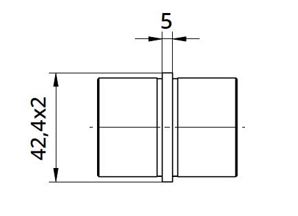 Imbinare 180° mana curenta rotunda Ø42,4 mm [2]