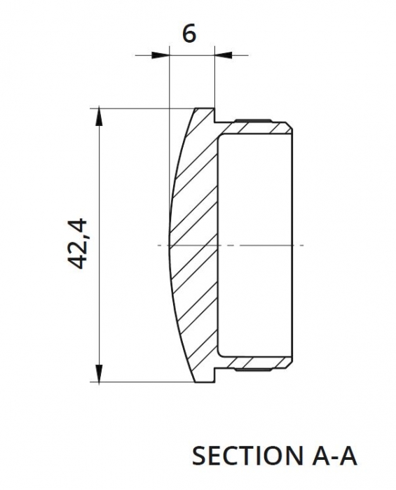 Capac capat semirotund mana curenta rotunda Ø42,4 mm [2]
