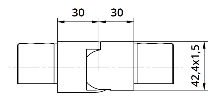 Imbinare variabila in coborare 25°-55° mana curenta profilata Ø42,4 mm [2]
