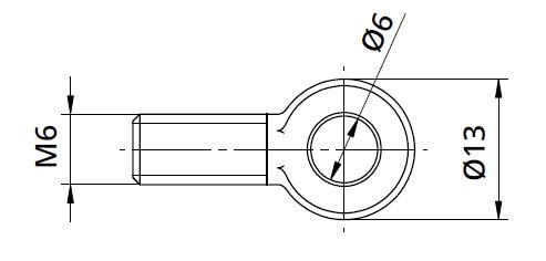 Conector Ø6/13xM6 mm piesa capat fixare cablu pentru montant balustrada [2]