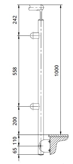 Montant colt interior rotund echipat pentru sticla fixare pe laterala [2]