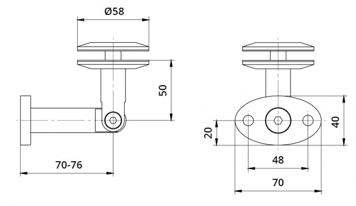 Conector copertina inferior perete/sticla 8-17,52 mm [2]