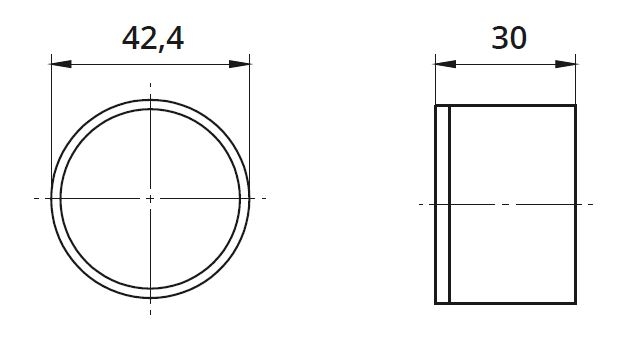Capac capat mana curenta din lemn Ø42,4 mm [2]