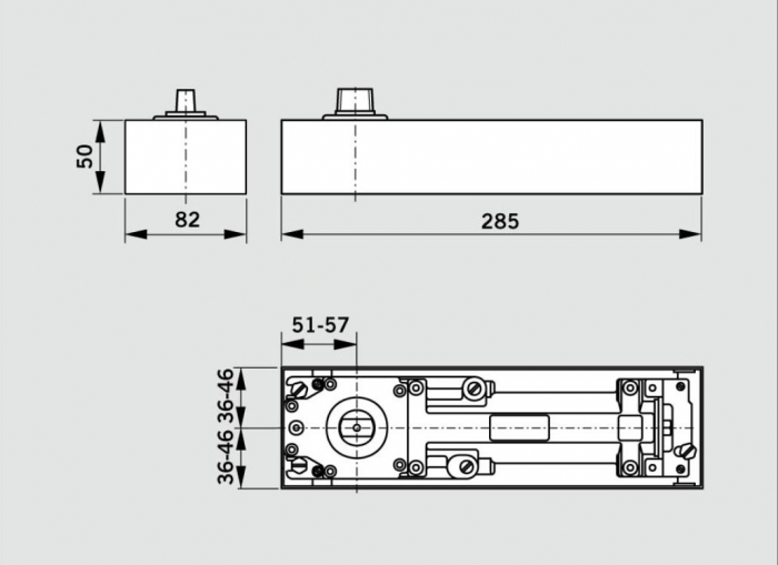 Amortizor pardoseala Dorma BTS 75V EN 1-4 cu placa si insert standard/blocaj la 90º [2]