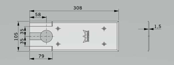 Amortizor pardoseala Dorma BTS 75V EN 1-4 cu placa si insert standard/blocaj la 90º [3]