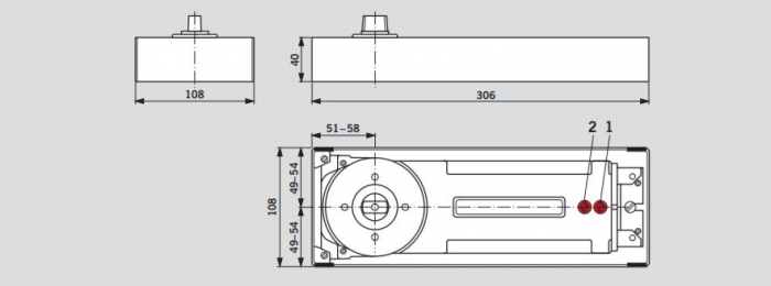 Amortizor pardoseala Dorma BTS 84 EN 3 cu placa si insert standard/blocaj la 90º [2]
