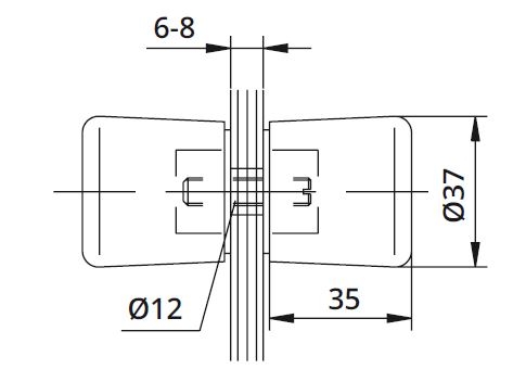 Buton Cristal usa cabina dus sticla 6-8 mm [2]