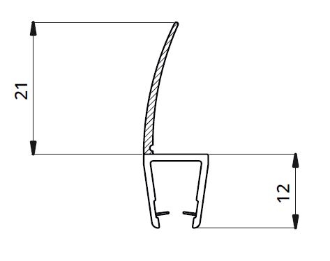 Garnitura ultraclara cu banda 21 mm la 180° cabina dus sticla 8 mm [2]