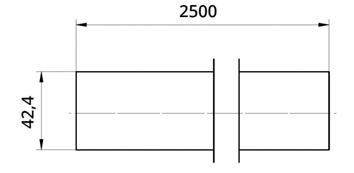 Mana curenta profilata Ø42,4 mm, L=2500 mm [2]