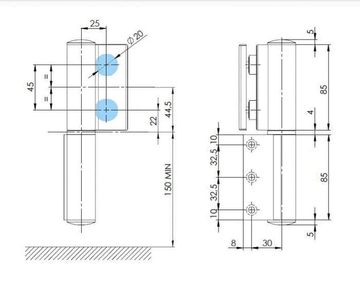 Balama hidraulica Biloba EVO SOL Frame fara blocare fixare pe toc aluminiu [3]
