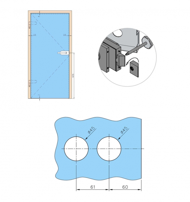 Broasca fara incuiere usa sticla 8-10 mm [3]