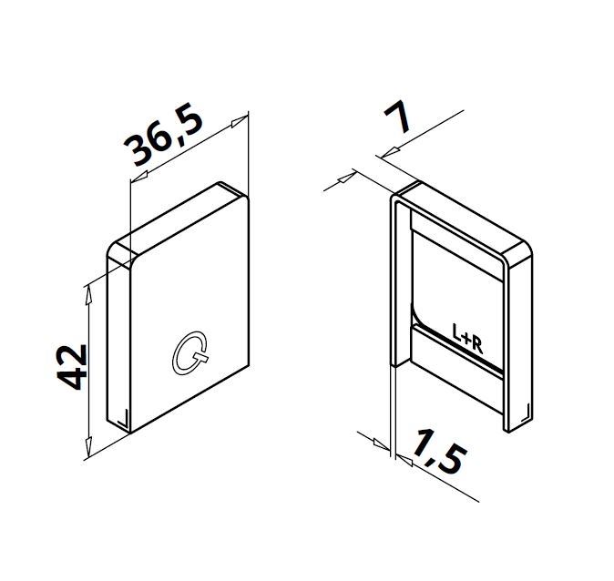 Capac capat profil mana curenta Easy Glass® Hybrid stanga-dreapta [2]
