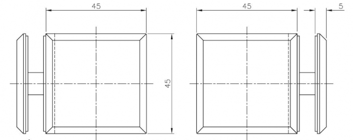 Conector cabina dus sticla/sticla 90° [2]