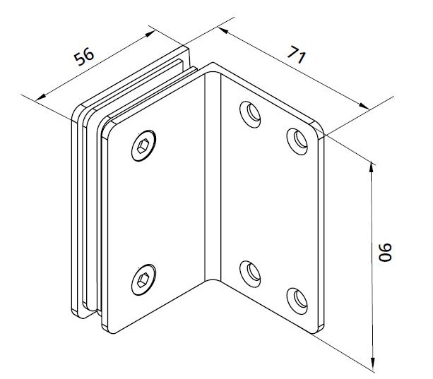 Conector Dorma cabina dus perete/sticla S1000 SHH 308 [2]