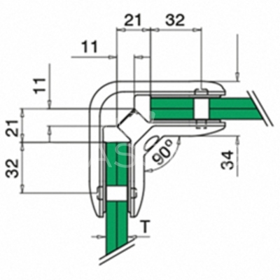 Conectori sticla ,T=8.76 mm ,inox satinat [2]