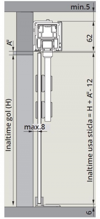 CS80 Magneo Dorma cu sistem glisare Manet montaj perete [2]