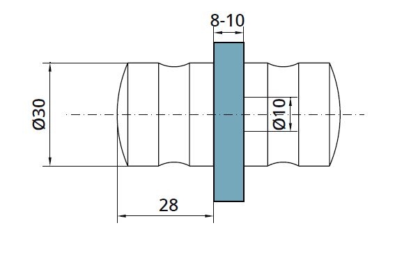 Buton PH102 usa cabina dus sticla 8-10 mm [2]