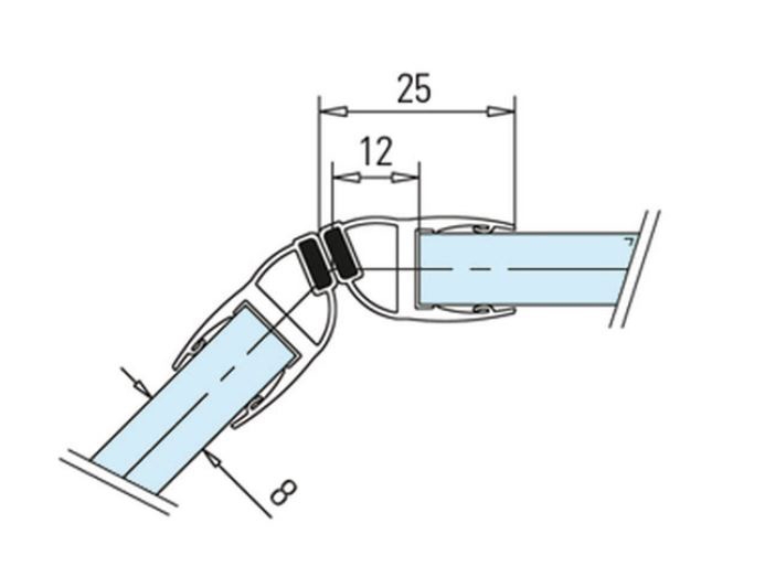 Garnitura magnetica 135° cabina dus sticla 8-10 mm [2]