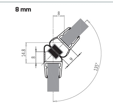 Garnitura magnetica 135° cabina dus sticla 8-10 mm [2]
