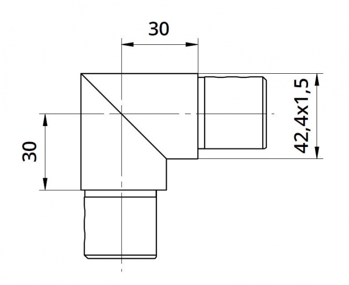 Imbinare verticala 90° mana curenta profilata Ø42,4 mm [2]