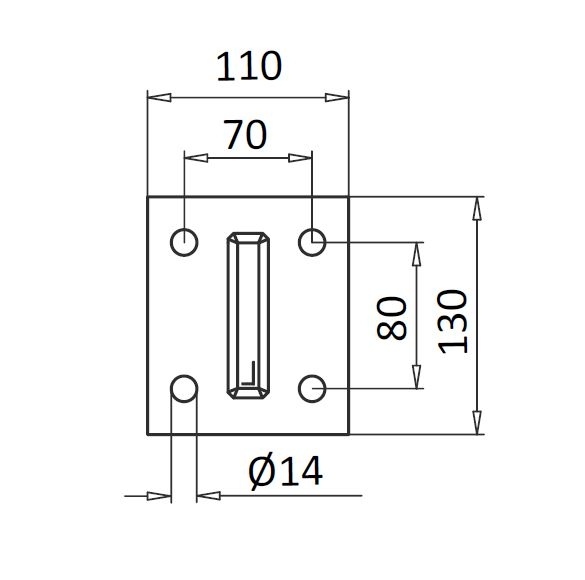 Montant profil mana curenta Easy Glass® Hybrid, H=1240 mm [2]