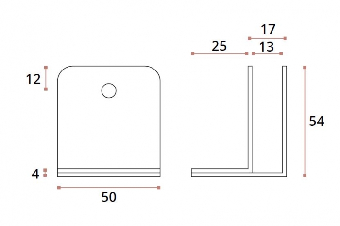 Conector inferior 90° sticla/HPL 10-13 mm compartimentare toaleta [2]