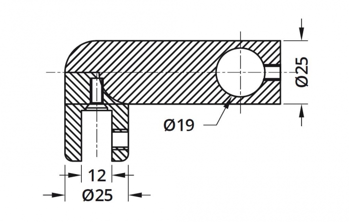 Conector 90° bara stabilizare cabina dus teava/sticla [2]