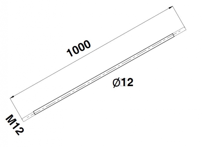 Tija Ø12xM12, L=1000 mm [2]