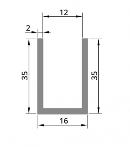 Profil compartimentare U 35x16x2 mm [1]