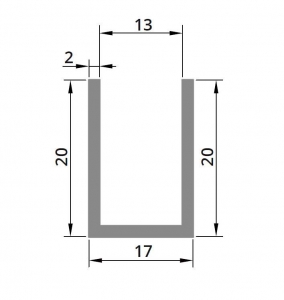Profil compartimentare U 20x17x2 mm [1]