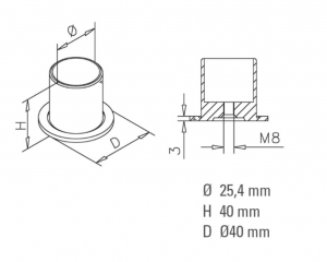 Conector perete/teava compartimentare toaleta [1]