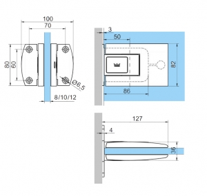 Set 2 balamale hidraulice Dorma Tensor perete/sticla [1]