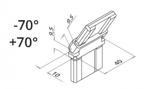 Colt reglabil ±70° mana curenta rectangulara 40x10 mm [1]
