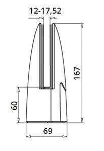 Prindere punctuala ovala pardoseala 69x110 mm [1]
